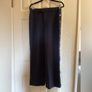 Romeo & Juliet Couture Navy and Brass Snap Dress Pants | Women’s Size M